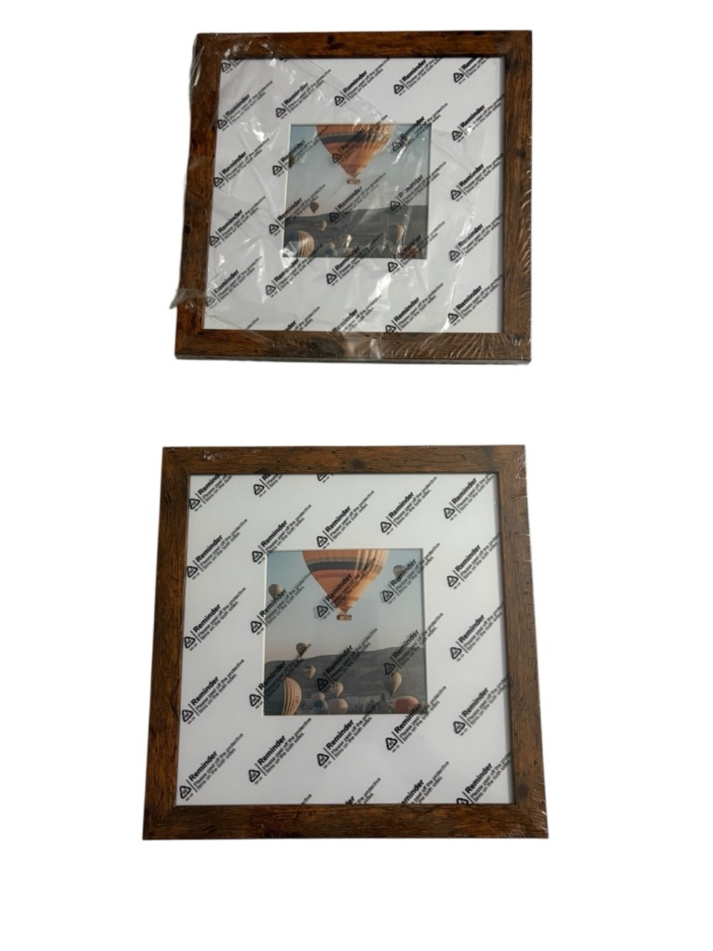 Wooden Square Picture Wall Frame - 1 Pair brown